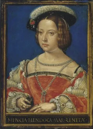 Retrato doña Mencía de Mendoza pintado por Simon Bening en 1531